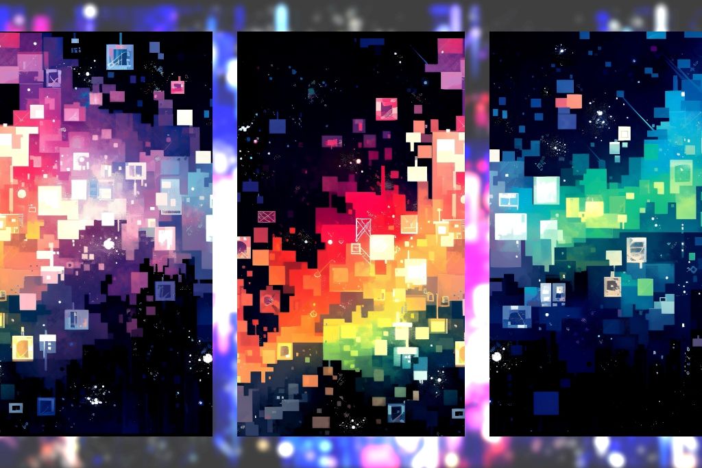 Set 24 de imagini de fundal pentru telefon mobil: Seria Rainbow Color Splash vol.1
