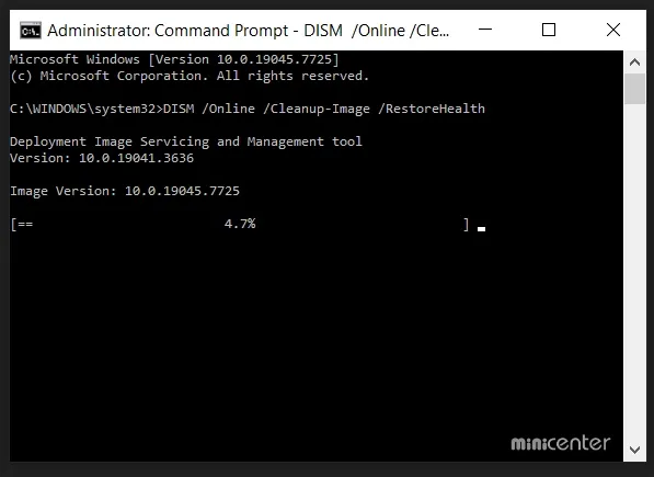 DISM /Online /Cleanup-Image /RestoreHealth