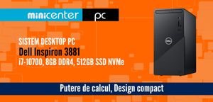 Desktop PC Dell Inspiron 3881, i7-10700, 8GB DDR4, 512GB SSD NVMe
